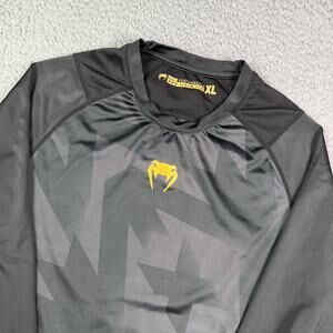 Venum Performance Rashguard Shirt Mens XL Black Long Sleeve Jiu Jitsu MMA